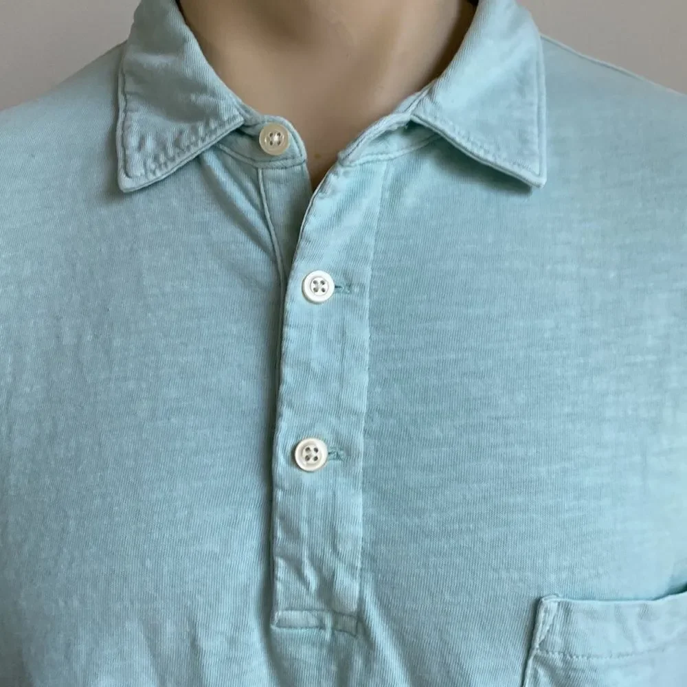 J Crew Men’s XXL Short Sleeve Polo Chest Pocket Extra Button